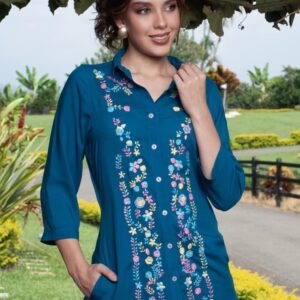 01-984 BLUSA AZUL PETRÓLEO