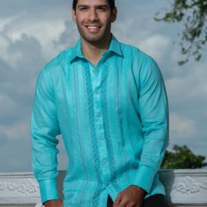 Guayabera y Camisa Artesanal Azul