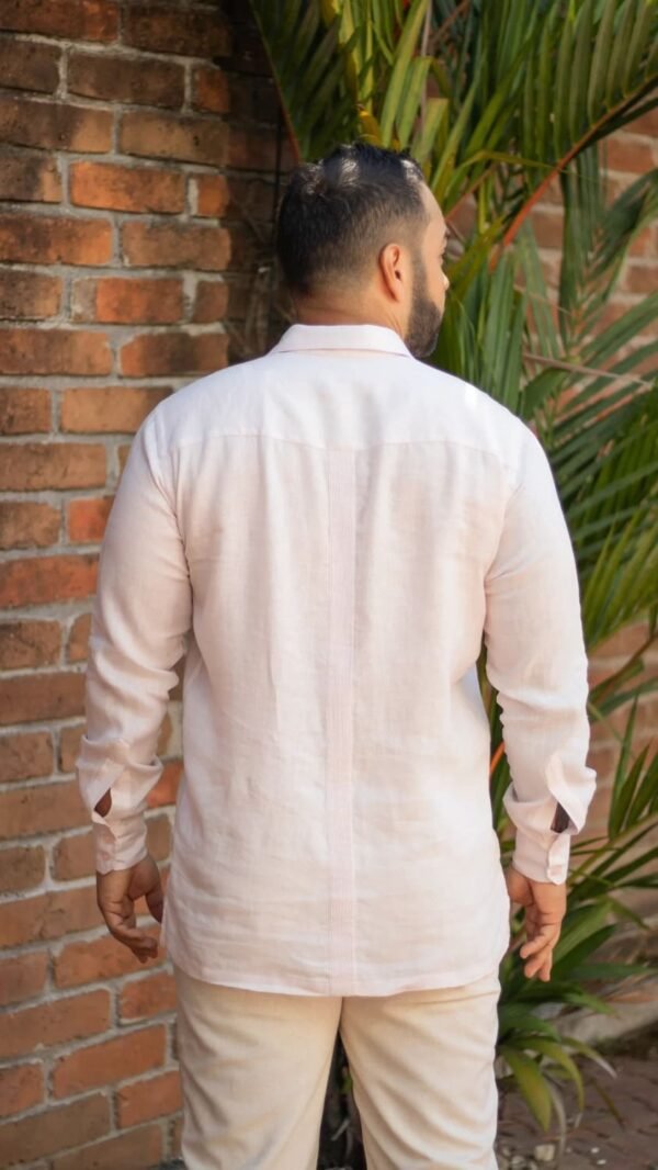 Guayabera Rosado Claro Calada