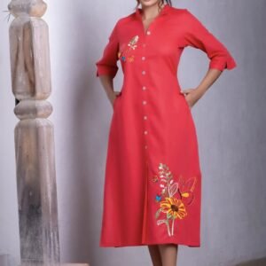 KAFTAN Rojo Bordado - Mariposas Crepusculares